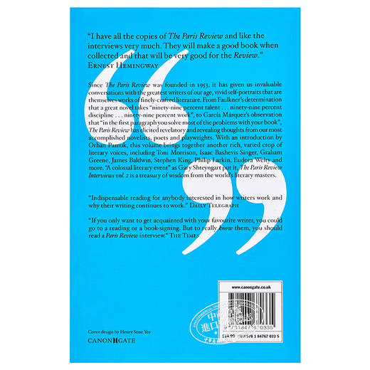 【中商原版】巴黎评论 第二辑 英文原版 The Paris Review Interviews 2 Philip Gourevitch Canongate Books 文学理论与评论 商品图1