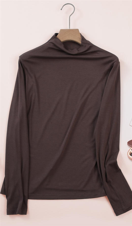 MH竹纤维女士简约中领打底衫34313 商品图1