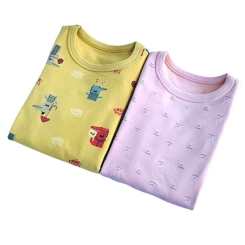 2021家居服 A类德绒圆领儿童保暖内衣男童女童秋衣秋裤两件套装