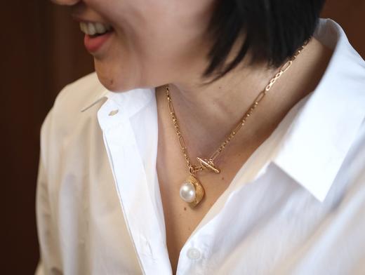 18K 四瓣花马贝珠挂坠 商品图2