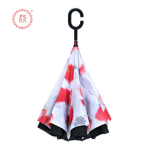 公益爱心『众』品牌 创意双层反向伞免持式汽车晴雨伞大号两用长柄 防晒反骨伞 心视觉 商品图4