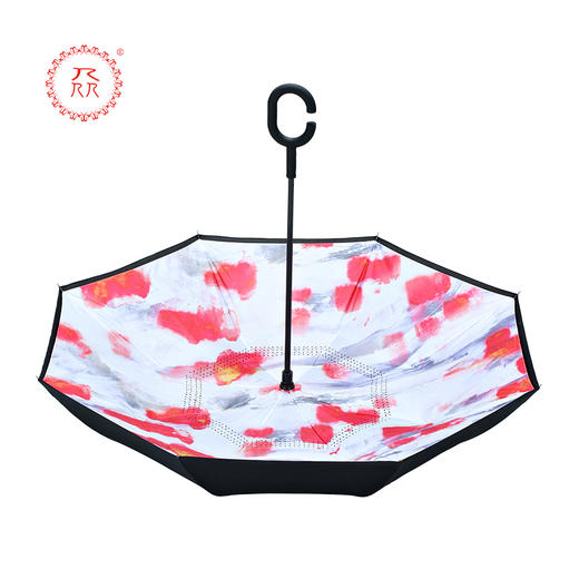 公益爱心『众』品牌 创意双层反向伞免持式汽车晴雨伞大号两用长柄 防晒反骨伞 心视觉 商品图8