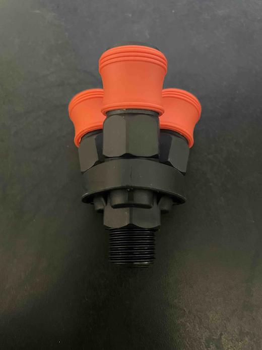 【货号04738】防生锈塑钢自锁气管快速接头气动空压机气泵头外丝三通 商品图0