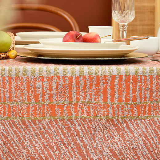 抽象贡缎手作棉麻方形桌布 商品图3