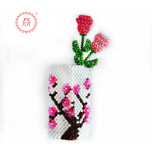 公益爱心『众』品牌 水晶串珠花瓶 长方形 商品图3