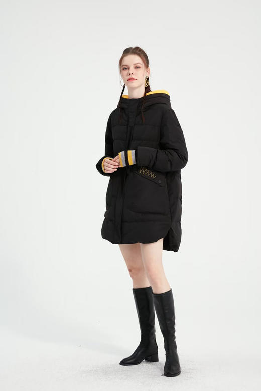 水淼2021冬新品中长款显瘦加厚保暖羽绒服3155