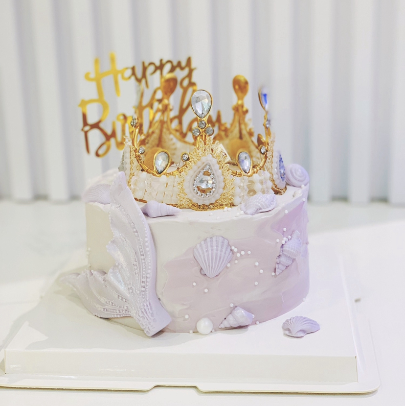 梦幻美人—女孩女士美人鱼皇冠蛋糕