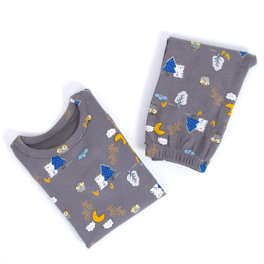 2021纯棉内衣磨毛95棉家居服男童女童秋冬套装（建议拍大1码，偏胖大2码） 商品图4