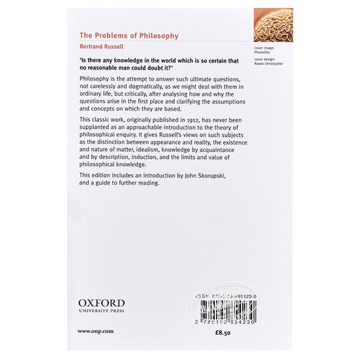 预售 【中商原版】哲学的问题 罗素 英文原版 The Problems of Philosophy Russell 商品图1