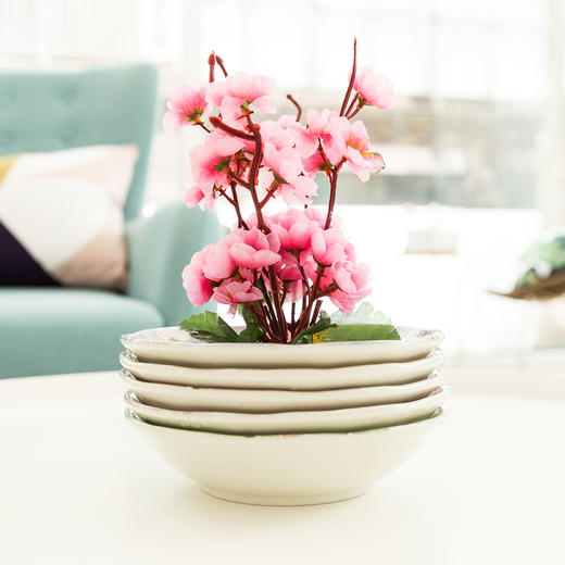 【AITO】宇野千代樱吹雪系列日本原产美浓烧陶瓷碗汤碗5件套 商品图1