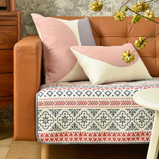 红绿棋子格高级感北欧简约棉布沙发巾 商品图3