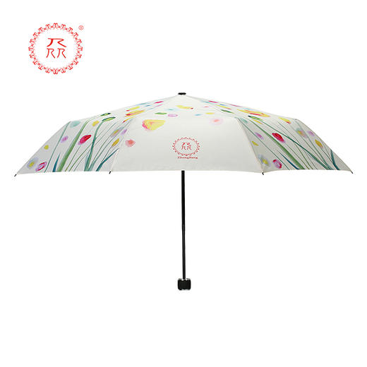 公益爱心『众』品牌 三折可折叠伞数码印花 碎花清新晴雨两用伞 方便携带 雨伞 商品图1