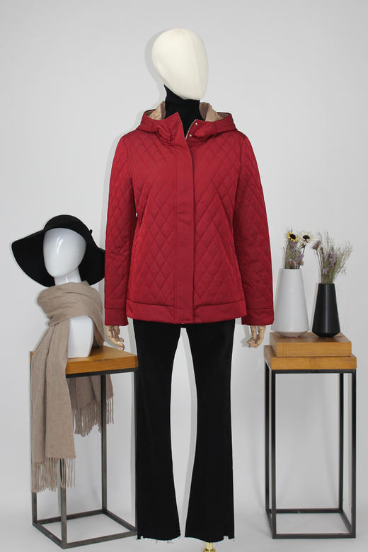 FOCALS福柯斯新款纯色薄棉服短款拉链撞色拼接连帽棉服FYLDE620R1 商品图5