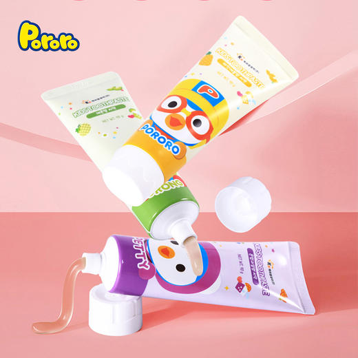 韩国Pororo啵乐乐 宝露露新款儿童水果防蛀牙膏90g 商品图4