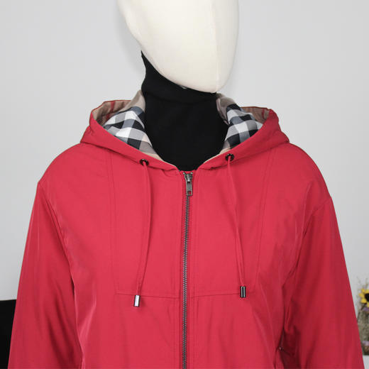 FOCALS福柯斯新款可调节抽绳薄棉服短款拉链连帽棉服FRGDE695R1 商品图2