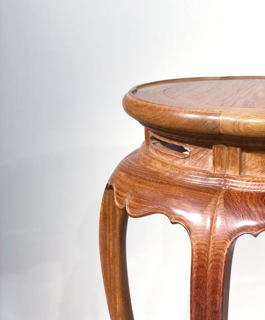 红桥红  家具严选  缅甸花梨（大果紫檀）【106五腿梅花式香几】 商品图6