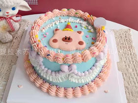 简约复古小猪蛋糕