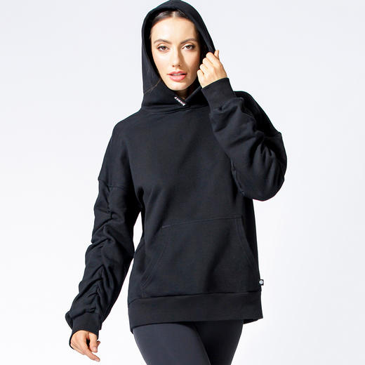 【新品】宽松褶皱T台连帽上衣 RUCHED RUNWAY HOODIE秋冬新款运动休闲罩衫 商品图7