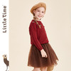 littletime女童毛衣开衫秋冬洋气红色针织外套2021新款儿童春秋装 商品缩略图2