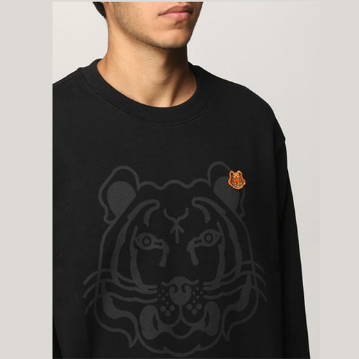KENZO 高田贤三 新款胸前印花抽象虎刺绣 男士卫衣 黑色 FB65 SW005 4MO 99 商品图3