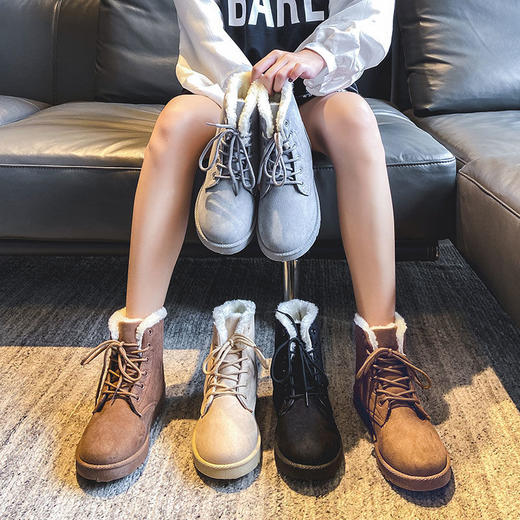 【显高显瘦！秋冬必备雪地靴】又美又飒！穿出逆天大长腿，不挑人超百搭！时尚时尚新款短，保暖棉鞋马丁靴子女鞋 商品图3