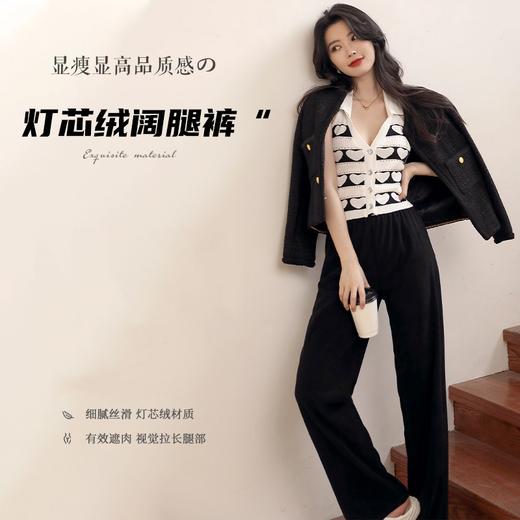 【显瘦显腿长！升级灯芯绒阔腿裤】高垂坠感，挺括有型，轻松拉长腿部比例，时尚百搭，遮肉显瘦，适合各种身材，直筒阔腿裤子 商品图3