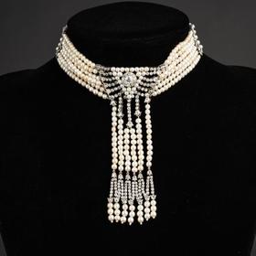 独角鹿西洋古董珠宝法国珠宝世家铂金镶嵌钻石六股珍珠choker项链