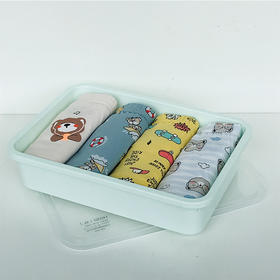 2021收纳盒透明盒装4条礼盒装内裤95棉卡通男孩男童四角平角短裤