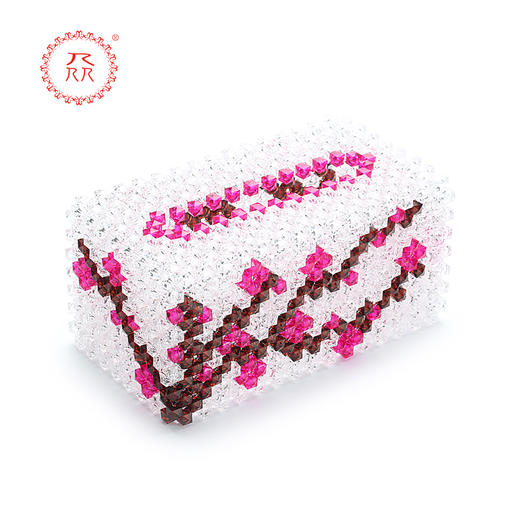 公益爱心『众』品牌 水晶串珠纸巾盒 1个 颜色随机 串珠工艺 商品图1