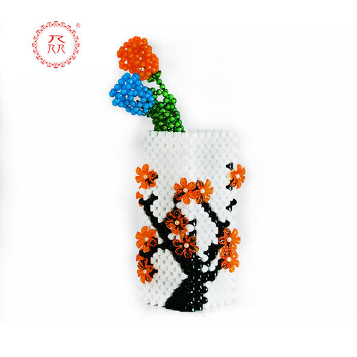 公益爱心『众』品牌 水晶串珠花瓶 长方形 商品图1