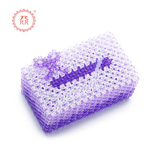 公益爱心『众』品牌 水晶串珠纸巾盒 1个 颜色随机 串珠工艺 商品图3