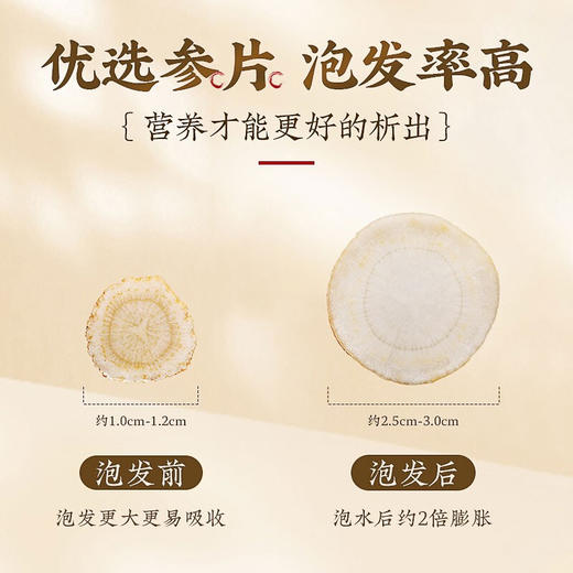 庄民 西洋参 花旗参含片泡茶 西洋参切片加拿大进口原料1.0-1.2cm中片5g*30包可磨西洋参粉 商品图3