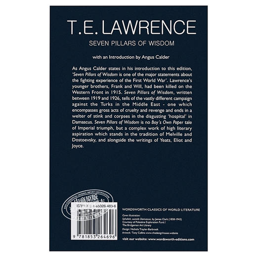 预售 【中商原版】智慧七柱英文原版小说英文版 Seven Pillars of Wisdom 商品图1