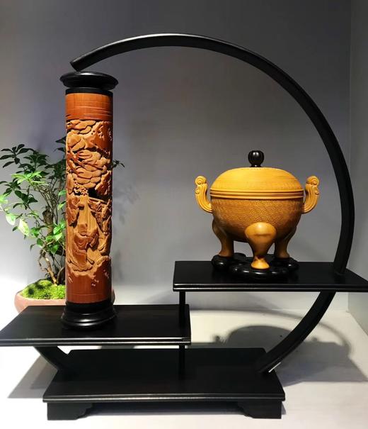 月亮博古架°紫光檀整料榫卯结构 商品图2