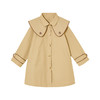 littletime女童中长款风衣 2021冬季新款简约绣花大翻领卡其外套 商品缩略图4