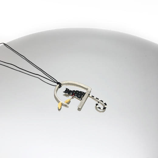 北京仓｜Kiss the Frog－树枝上放哨的黑色波点小懒猫 项链（微瑕）［希腊设计师］ 商品图1