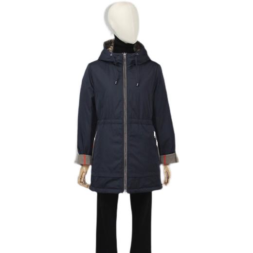 FOCALS福柯斯新款正反两穿薄棉服中长款拉链连帽棉服FRGDE693BZ 商品图4