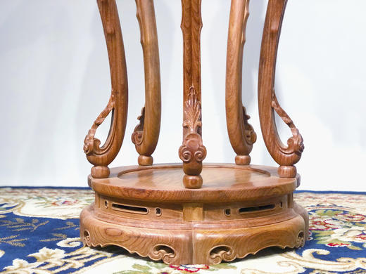 红桥红  家具严选  缅甸花梨（大果紫檀）【106五腿梅花式香几】 商品图8
