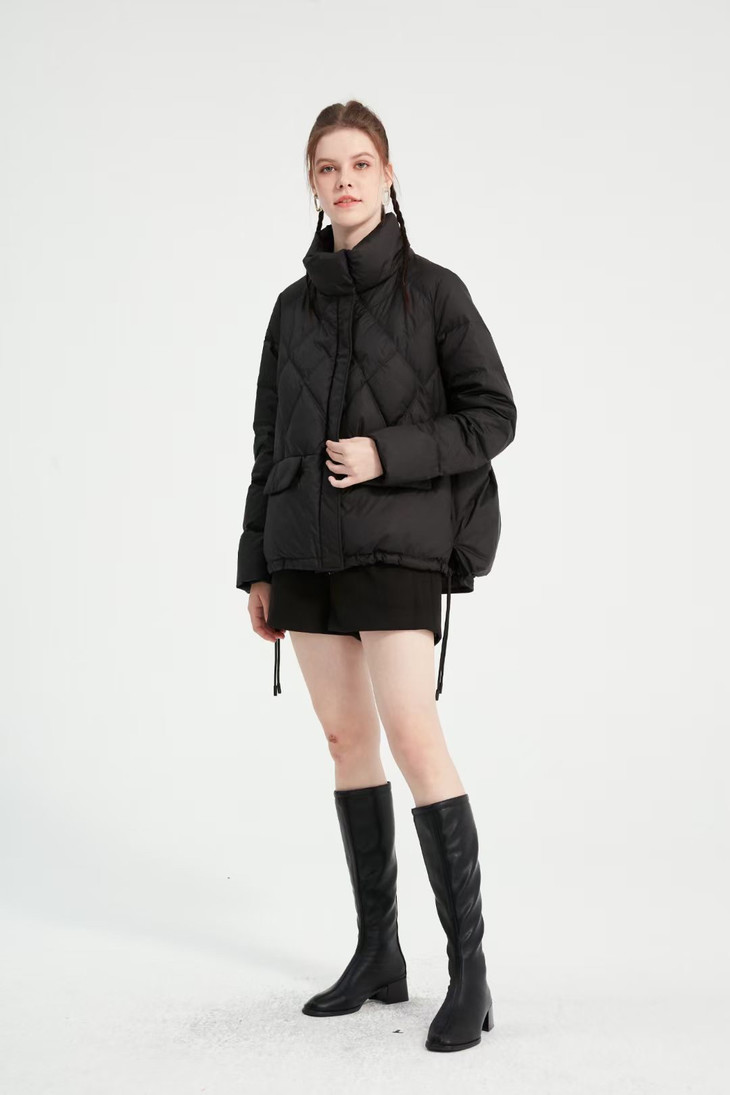 水淼2021冬新品百搭洋气时尚显瘦休闲款羽绒服3306