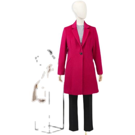 FOCALS福柯斯冬季新款中长款西服领纯色羊毛双面大衣外套FYW8K075 商品图4