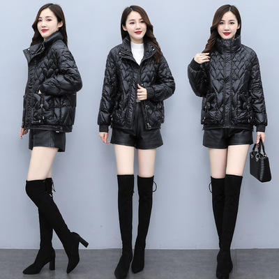 WZNH-WQ219229 羽绒服女短款2021冬季新款心形韩版立领休闲外套 商品图0