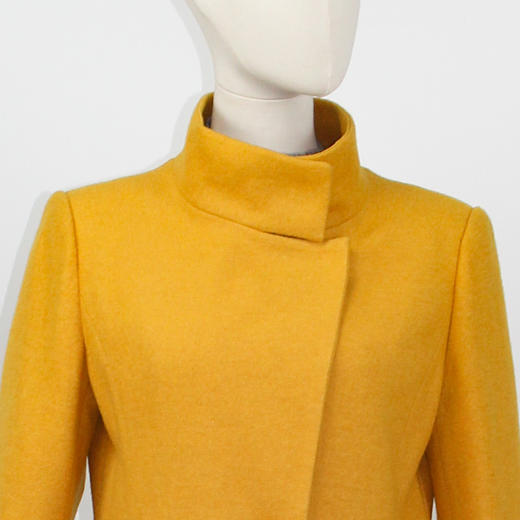 FOCALS福柯斯新款修身长款纯色羊毛针织混纺大衣外套FYSCF28332 商品图3