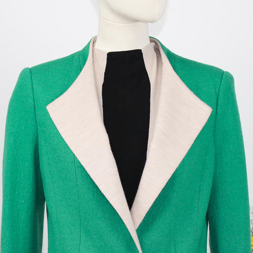 FOCALS福柯斯冬季新款修身中长款纯色羊毛针织大衣外套FYWAR017G1 商品图3