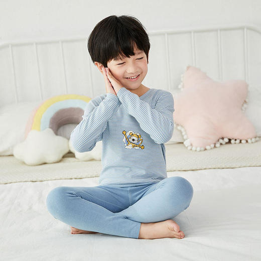 【秋季上新】2021儿童阳离子德绒AB面保暖家居服套装男童女童保暖发热睡衣秋衣秋裤抵御寒风柔软舒适 商品图9