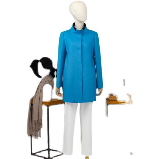 FOCALS福柯斯冬季新款立领中长款纯色羊毛针织大衣外套FYWAK007B1 商品图4