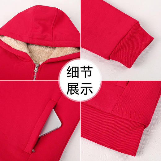 新款时尚宽松加绒加厚休闲羊羔绒开衫外套 TR-MY2158 商品图3