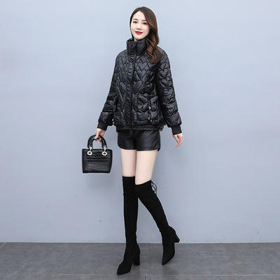 WZNH-WQ219229 羽绒服女短款2021冬季新款心形韩版立领休闲外套 商品图1