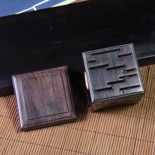 家大业大古徽风°紫光檀镶黄杨盘香盒 商品图2