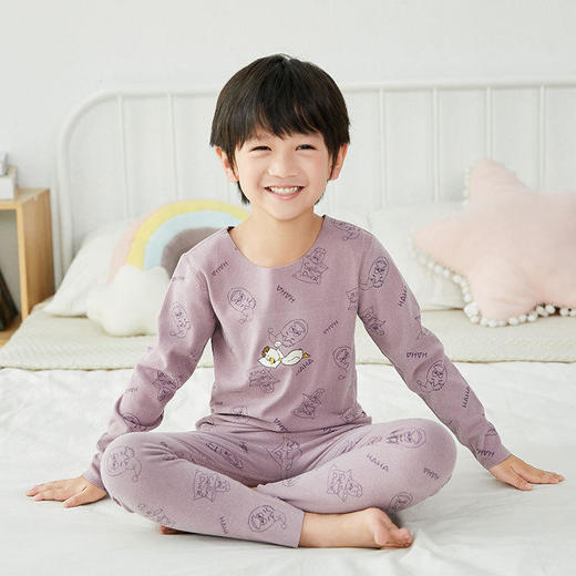 【秋季上新】2021儿童阳离子德绒AB面保暖家居服套装男童女童保暖发热睡衣秋衣秋裤抵御寒风柔软舒适 商品图4