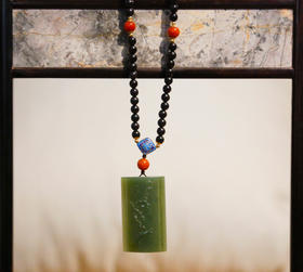 「小叶紫檀」碧玉梅花牌圆珠手串 6*6mm